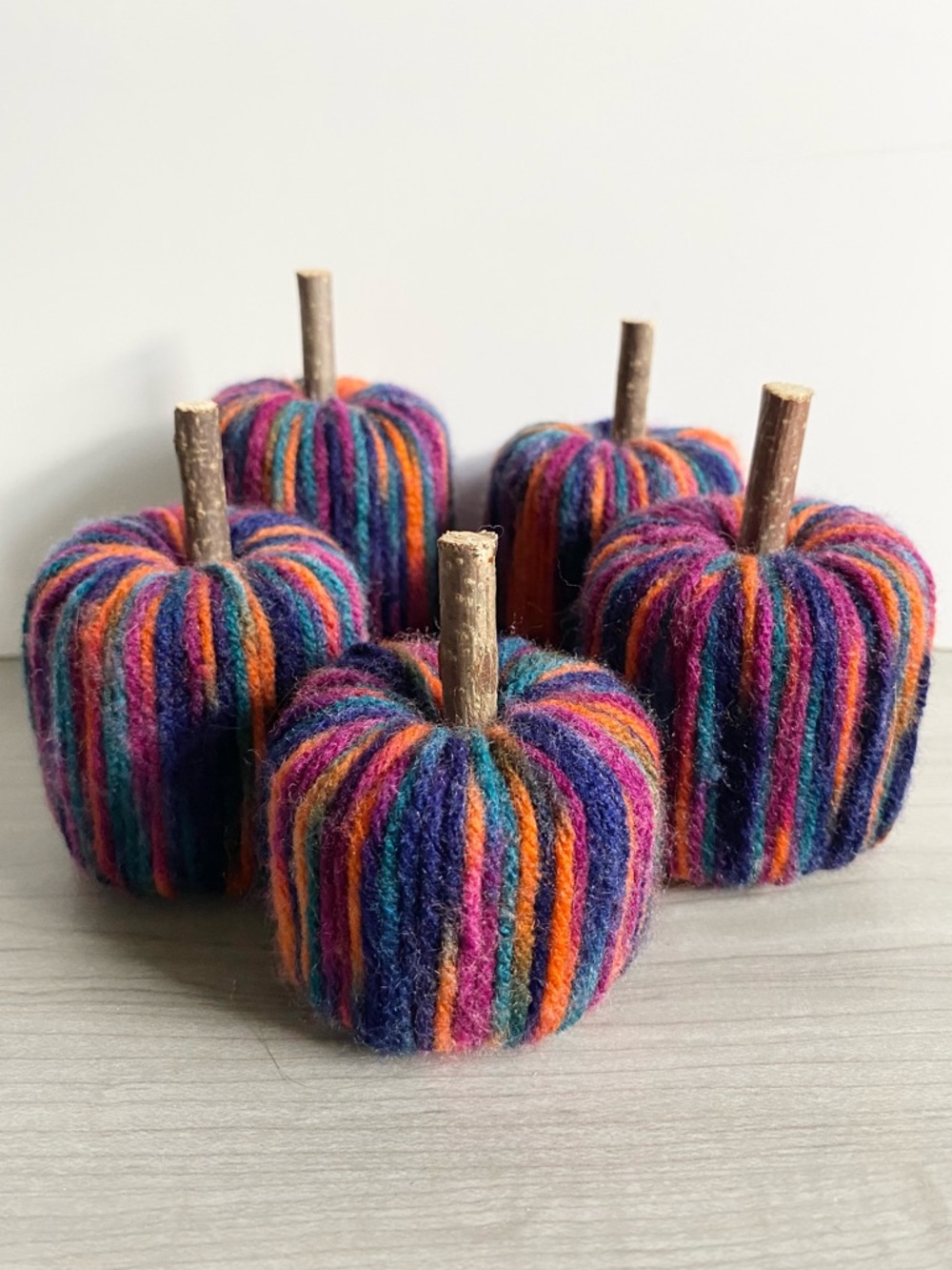 Retro Handmade Pumpkin Decor Set of 5